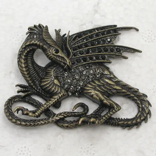 Fashion pins Antique Bronze Black Rhinestone Dinosaur brooch Jewelry gift Pin brooches C963 H4
Fashion pins Antique Bronze Black Rhinestone Dinosaur brooch Jewelry gift Pin brooches C963 H4