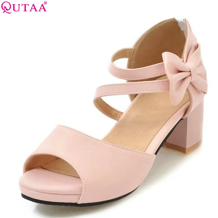 QUTAA 2018 Women Sandals Peep Toe Fashion Women Shoes Pu Leather Square High Heel Elegant Platform Women Sandals Size 34-43
QUTAA 2018 Women Sandals Peep Toe Fashion Women Shoes Pu Leather Square High Heel Elegant Platform Women Sandals Size 34-43