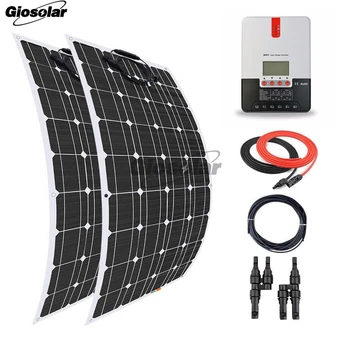 Flexible Solar Panel 200W (2 x 100W) Battery Charger Monocrystalline cell with MPPT 30A Charge Controller for Marine Off-Grid
Flexible Solar Panel 200W (2 x 100W) Battery Charger Monocrystalline cell with MPPT 30A Charge Controller for Marine Off-Grid