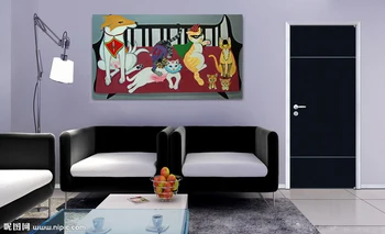 Modern handmade painting cat family on oil canvas for living room decor and wallpaper
Modern handmade painting cat family on oil canvas for living room decor and wallpaper