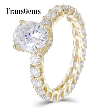 TransGems Luxury 18K Yellow Gold 2ct 9*7MM Excellent Oval Cut F Color Moissanite Engagement Ring for Women with Eternity Band
TransGems Luxury 18K Yellow Gold 2ct 9*7MM Excellent Oval Cut F Color Moissanite Engagement Ring for Women with Eternity Band