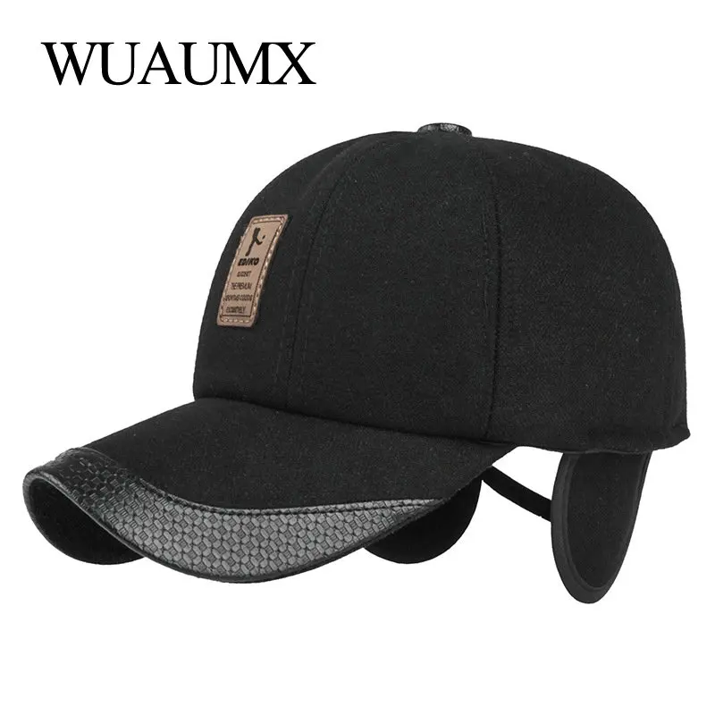 Wuaumx Branded Autumn Winter Baseball Caps For Men Woolen Warm Hat With Earflaps Bone Snapback Cap Men Black Casquette Cappello
Wuaumx Branded Autumn Winter Baseball Caps For Men Woolen Warm Hat With Earflaps Bone Snapback Cap Men Black Casquette Cappello