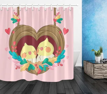 LB Cartoon Heart Birds Shower Curtain Valentine's Day Bathroom Extra Long Waterproof Polyester Fabric For Bathtub Decor 12 Hooks
LB Cartoon Heart Birds Shower Curtain Valentine's Day Bathroom Extra Long Waterproof Polyester Fabric For Bathtub Decor 12 Hooks