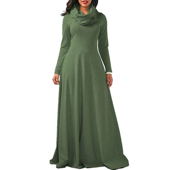 Plus Size Bow Turtleneck Collar Long Maxi Dress Women Casual Solid Long Sleeve Pleated Dress Autumn Nice Robe Femme Vestidos
Plus Size Bow Turtleneck Collar Long Maxi Dress Women Casual Solid Long Sleeve Pleated Dress Autumn Nice Robe Femme Vestidos