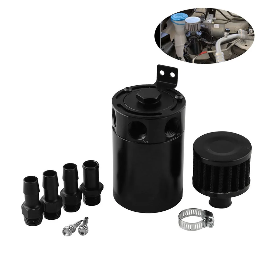 Universal 3-Port Compact Baffled Oil Catch Can Tank Air-Oil Separator Kit Black For chevrolet orlando lacetti captiva aveo
Universal 3-Port Compact Baffled Oil Catch Can Tank Air-Oil Separator Kit Black For chevrolet orlando lacetti captiva aveo