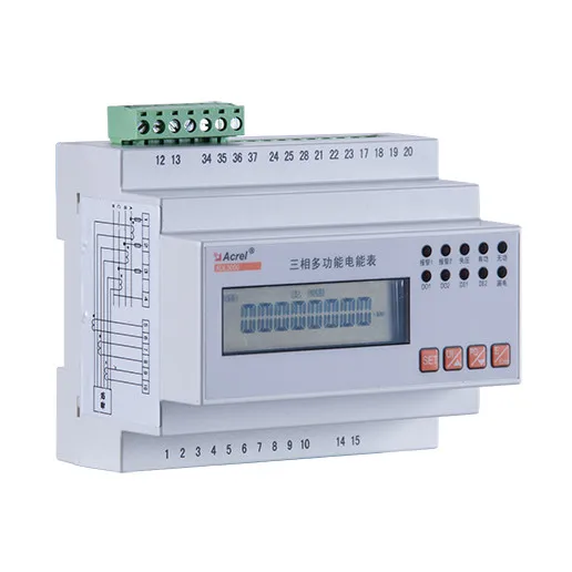 Acrel ADL3000 Three Phase DIN Rail Mounting Energy Meter 690V LCD Display Voltage Power Factor Current Active Reactive Power
Acrel ADL3000 Three Phase DIN Rail Mounting Energy Meter 690V LCD Display Voltage Power Factor Current Active Reactive Power