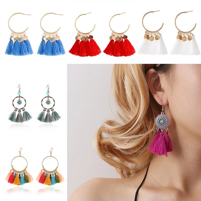 2019 New 28 Color Tassel Earrings Women's Jewelry Gifts Bohemia Styel Female Earrings Ethnic Boho Jewelry Gold Geometric Round
2019 New 28 Color Tassel Earrings Women's Jewelry Gifts Bohemia Styel Female Earrings Ethnic Boho Jewelry Gold Geometric Round
