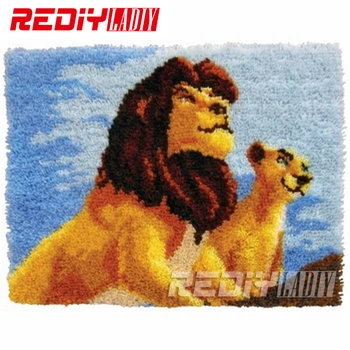 DIY Latch Hook Rug Kits Unfinished Crocheting Tapestry Yarn Needlework Cushion Set for Embroidery Carpet Lion King and Queen Mat
DIY Latch Hook Rug Kits Unfinished Crocheting Tapestry Yarn Needlework Cushion Set for Embroidery Carpet Lion King and Queen Mat
