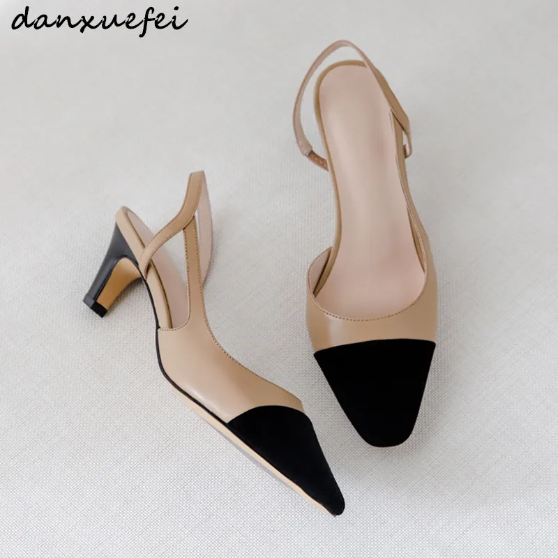 Women's genuine leather slip-on high heel sandals black toe elegant ladies dress shoes high quality summer sandalias shoes sale
Women's genuine leather slip-on high heel sandals black toe elegant ladies dress shoes high quality summer sandalias shoes sale