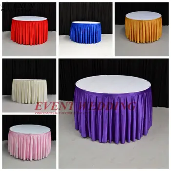 3M Length Satin Table Skirt Table Cloth Skirting For Banquet Wedding Event Festival Decoration
3M Length Satin Table Skirt Table Cloth Skirting For Banquet Wedding Event Festival Decoration