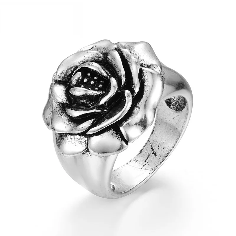 Gothic Rose Rings For Women Silver Color Alloy Carved Flower Shaped Ring Fashion Jewelry Wedding engagement ring anillos mujer
Gothic Rose Rings For Women Silver Color Alloy Carved Flower Shaped Ring Fashion Jewelry Wedding engagement ring anillos mujer