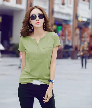 New Arrival Hot Sale 2019 Summer Women Fashion O-Neck Tee Shirt Cotton Short Sleeve Rivet Casual Top
New Arrival Hot Sale 2019 Summer Women Fashion O-Neck Tee Shirt Cotton Short Sleeve Rivet Casual Top