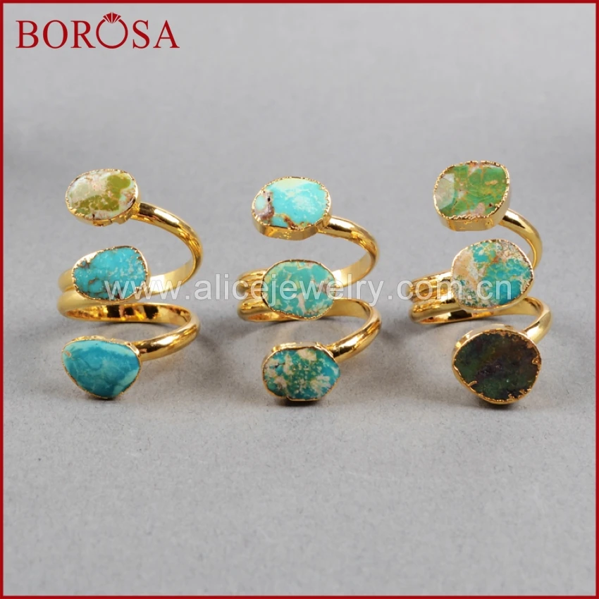 BOROSA Bohemia 100% Natural Blue Stone Drusy Rings, Vintage Boho Ring, Fashion Gold Color Quartz Druzy Rings for Women G0280
BOROSA Bohemia 100% Natural Blue Stone Drusy Rings, Vintage Boho Ring, Fashion Gold Color Quartz Druzy Rings for Women G0280