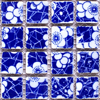 Blue and white flower porcelain ceramic mosaic DIY garden kitchen backsplash bathroom wall tile floor tile 25 mm
Blue and white flower porcelain ceramic mosaic DIY garden kitchen backsplash bathroom wall tile floor tile 25 mm