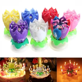 Smuxi Musical Candle Lotus Flower Happy Birthday Party Gift Rotating Lights Decoration Romantic Candles Lamp
Smuxi Musical Candle Lotus Flower Happy Birthday Party Gift Rotating Lights Decoration Romantic Candles Lamp