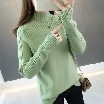 Autumn winter half high collar pure color knitted female loose thin, fashionable thickening Jersey 2020 new sweater
Autumn winter half high collar pure color knitted female loose thin, fashionable thickening Jersey 2020 new sweater