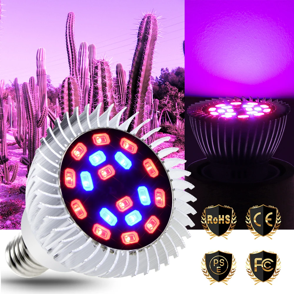 Led Grow Light Bulb E27 Full Spectrum Led Lampe Plante E14 220V Indoor Plants Flower Seedling Growing Bulb 18W Kweektent 85-265V
Led Grow Light Bulb E27 Full Spectrum Led Lampe Plante E14 220V Indoor Plants Flower Seedling Growing Bulb 18W Kweektent 85-265V