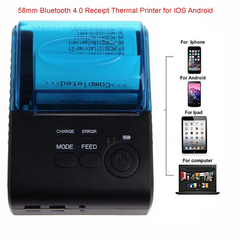 OOTDTY Portable Receipt Label Printers Bluetooth 4.0 Android 4.0 POS Thermal Printer Bill Machine EU/US/UK Plug
OOTDTY Portable Receipt Label Printers Bluetooth 4.0 Android 4.0 POS Thermal Printer Bill Machine EU/US/UK Plug