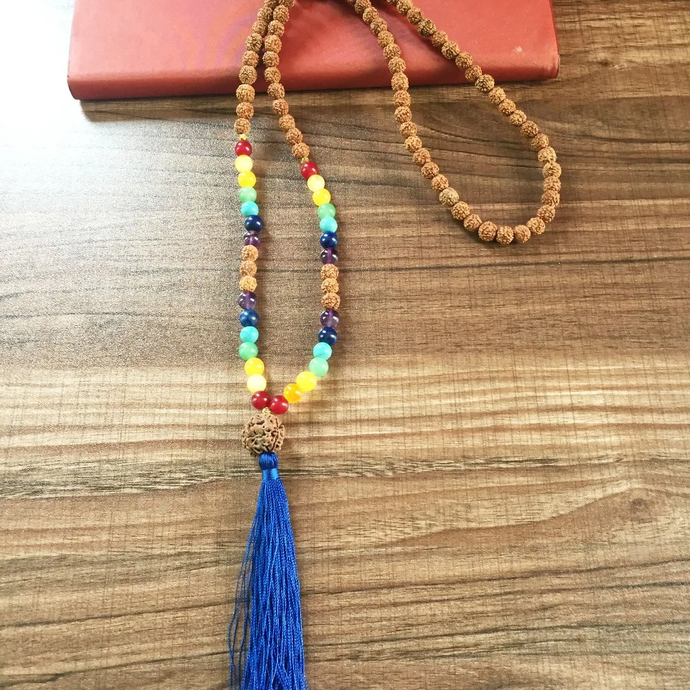 MXR1003 7 Chakra Natural Stone Necklace Mala Beads 108 Mala Beads Necklace Rudraksha Prayer Beads Bohemian Tassel Necklaces
MXR1003 7 Chakra Natural Stone Necklace Mala Beads 108 Mala Beads Necklace Rudraksha Prayer Beads Bohemian Tassel Necklaces