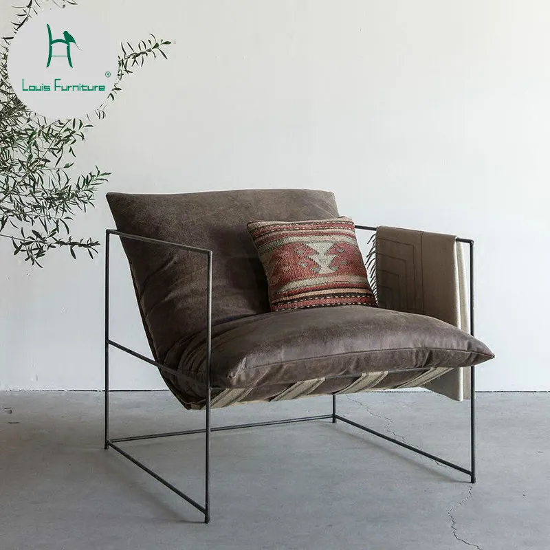 Louis Fashion Living Room Sofas Nordic Single Iron Minimalist Modern Design Creative Leather Simple Wonderfui
Louis Fashion Living Room Sofas Nordic Single Iron Minimalist Modern Design Creative Leather Simple Wonderfui