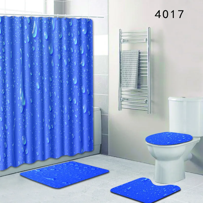 F Blue Water Droplets Bathroom Shower Curtain for Chirsmas Alfombra De Ba O Conjunto Bath Rug Sets Non Slip Toilet Seat Covers
F Blue Water Droplets Bathroom Shower Curtain for Chirsmas Alfombra De Ba O Conjunto Bath Rug Sets Non Slip Toilet Seat Covers