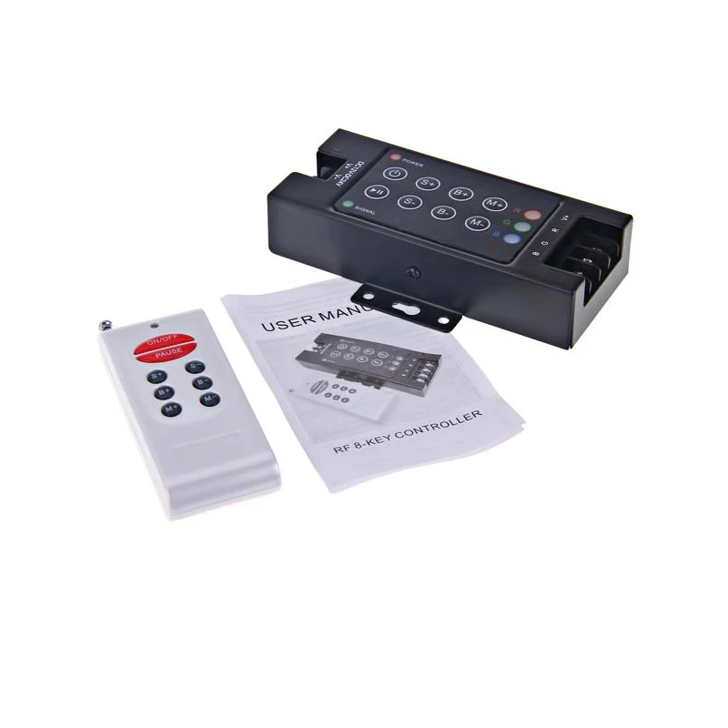 RGB Led Controller DC12V-24V 30A Black Steel 8 Key with RF Remote for RGB SMD 5050 3528 Strip Light
RGB Led Controller DC12V-24V 30A Black Steel 8 Key with RF Remote for RGB SMD 5050 3528 Strip Light