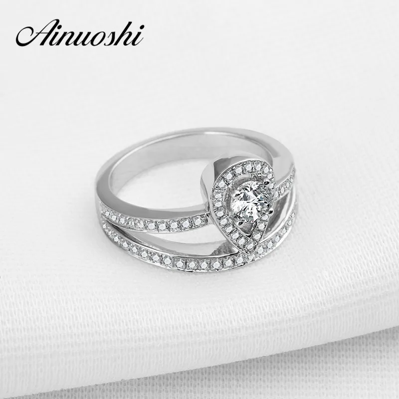 AINUOSHI Waterdrop Wedding Ring Women Sterling Solid 925 Silver Round Cut Pear Shape Ring SONA Micro Pave Promise Engagemen Ring
AINUOSHI Waterdrop Wedding Ring Women Sterling Solid 925 Silver Round Cut Pear Shape Ring SONA Micro Pave Promise Engagemen Ring