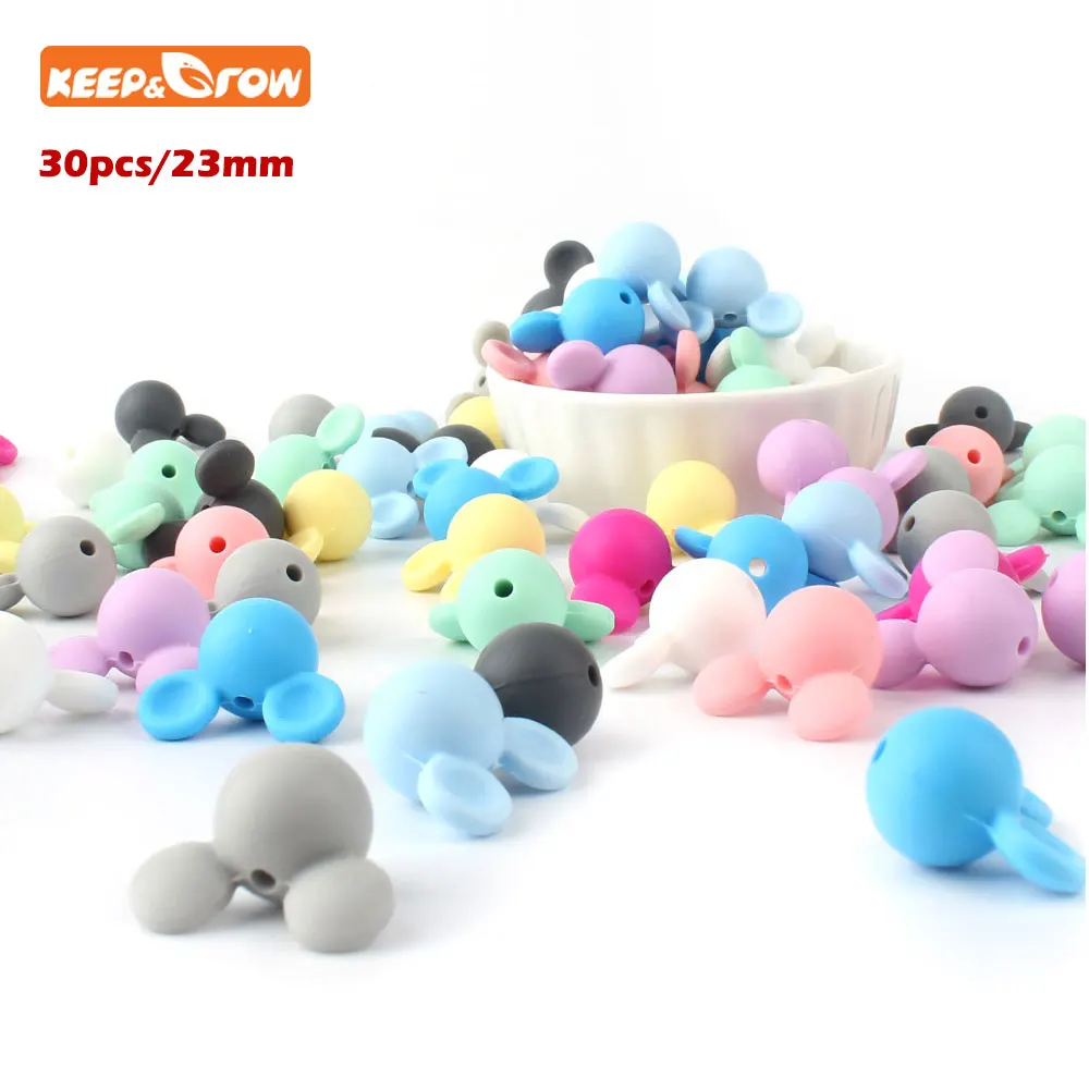 Keep&grow 30Pcs Cartoon Mouse Silicone Beads 2.3cm Baby Teether Bead For DIY Food Grade Silicone Teething Toys Baby Products
Keep&grow 30Pcs Cartoon Mouse Silicone Beads 2.3cm Baby Teether Bead For DIY Food Grade Silicone Teething Toys Baby Products