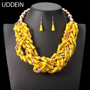 UDDEIN African beads jewelry set multi layer bead crystal choker necklace women statement Nigerian wedding bridal jewelry sets
UDDEIN African beads jewelry set multi layer bead crystal choker necklace women statement Nigerian wedding bridal jewelry sets