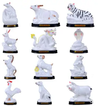 

Zodiac ceramic dog furnishing table top big sheep rat ox tiger rabbit dragon snake horse monkey rooster pig geomanti home statue