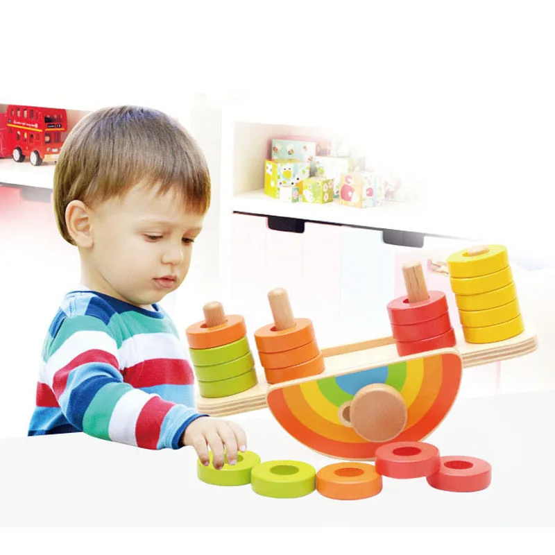 Wooden rainbow balance building blocks game exercise child hand eye coordination ability color recognition children's toys
Wooden rainbow balance building blocks game exercise child hand eye coordination ability color recognition children's toys