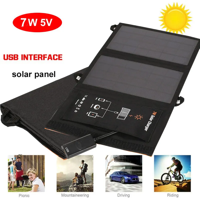 Folding Solar Panel 5V 7W Outdoor Durable Solar Generator Camping USB Port Emergency Power Supply Polysilicon Phone Charger
Folding Solar Panel 5V 7W Outdoor Durable Solar Generator Camping USB Port Emergency Power Supply Polysilicon Phone Charger