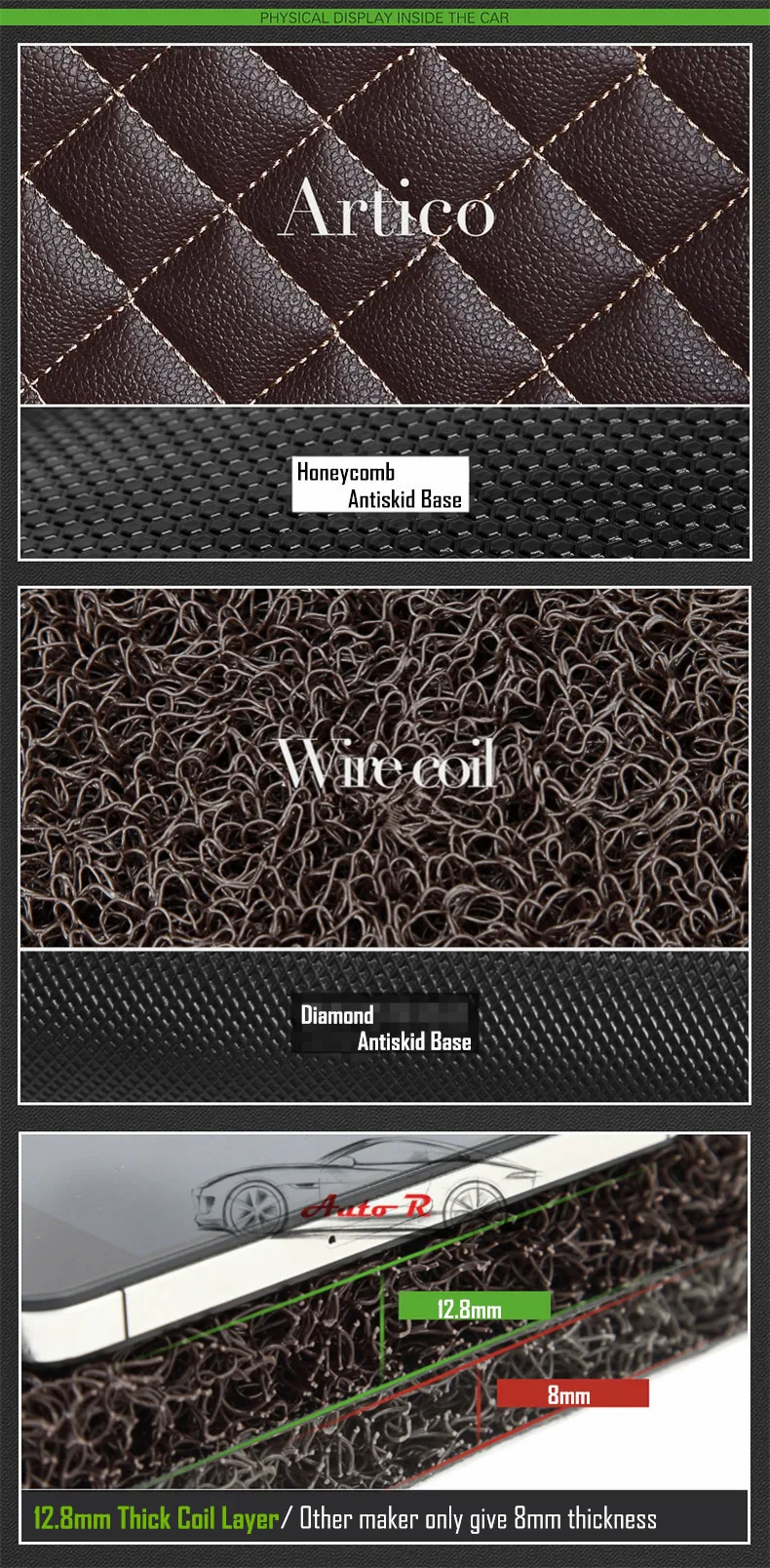 double layer coil leather car floor mats 15