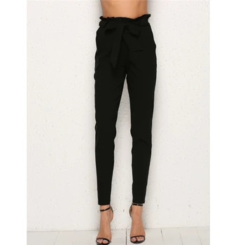 Spring Black Fashion High Waist With Belt Wooden Ear Loose Solid Color Trousers Ankle Length Pant Work Wear Casual Pencil Pants
Spring Black Fashion High Waist With Belt Wooden Ear Loose Solid Color Trousers Ankle Length Pant Work Wear Casual Pencil Pants