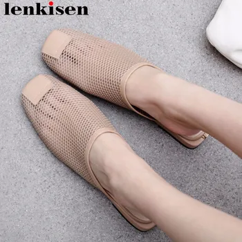 Lenkisen simple style cow leather square toe slip on mules Hollywood movie stars low heels pretty girls daily wear shoes L8f5 
Lenkisen simple style cow leather square toe slip on mules Hollywood movie stars low heels pretty girls daily wear shoes L8f5