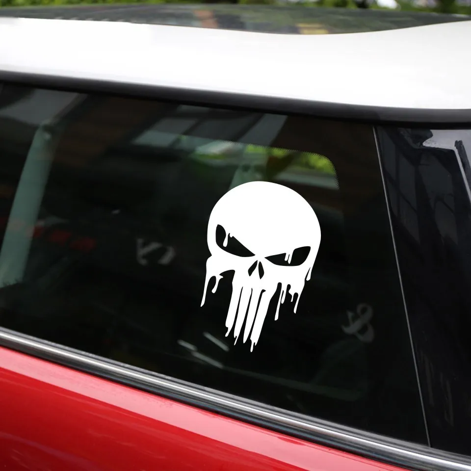 Cunymagos Dripping Melting Bloody Punisher Skull Vinyl Car Stickers Decals Motorcycle Decorative Accessories Sticker 15.210 (7)