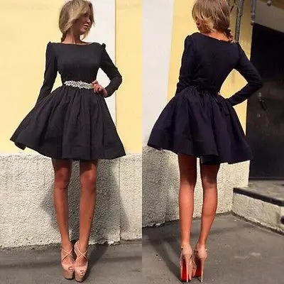 Sexy Women Shealth Long Sleeve Black Dress Club Party Evening Peplum Mini Dress
Sexy Women Shealth Long Sleeve Black Dress Club Party Evening Peplum Mini Dress