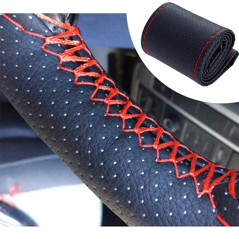 Rovtop Car Faux Leather Steering Wheel Cover Case DIY Braid Leather Steering Wheel With Needle & Thread Diameter 38cm for Car Z3
Rovtop Car Faux Leather Steering Wheel Cover Case DIY Braid Leather Steering Wheel With Needle & Thread Diameter 38cm for Car Z3