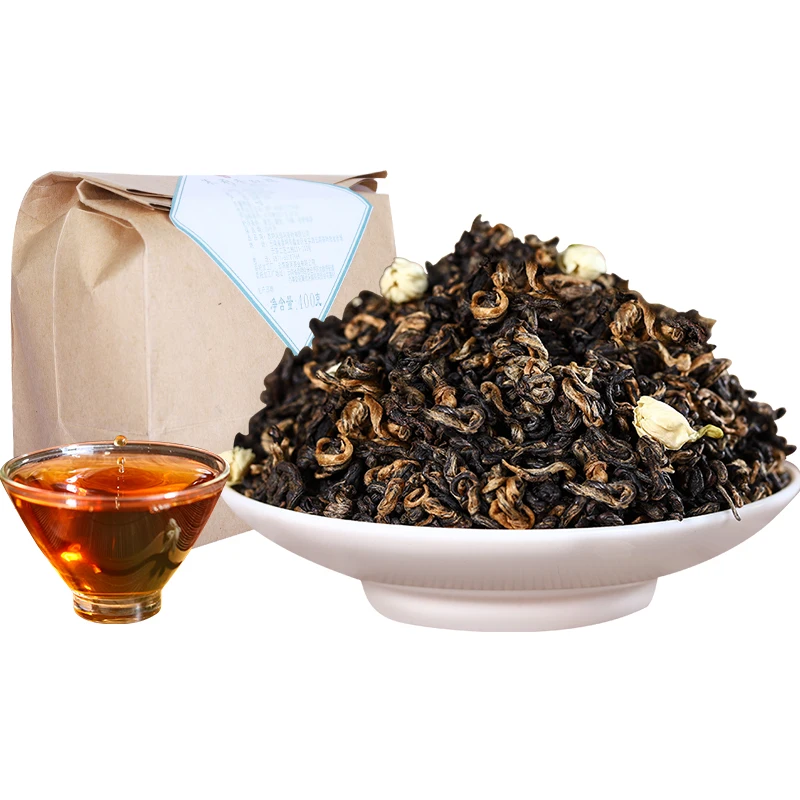 

2018 Year Yunnan Fengqing Dianhong Three Smoked Jasmine Black Cha Kung Fu Hong Tea Chinese Special Gift Dian Hong Cha