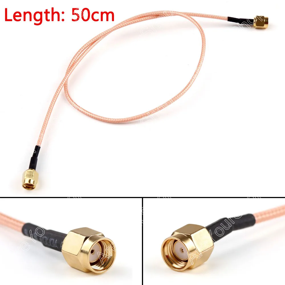 Areyourshop RG316 Cable RP SMA Male Jack To RP.SMA Male Jack Straight Pigtail 20in 50cm FPV 50ohm Go
Areyourshop RG316 Cable RP SMA Male Jack To RP.SMA Male Jack Straight Pigtail 20in 50cm FPV 50ohm Go