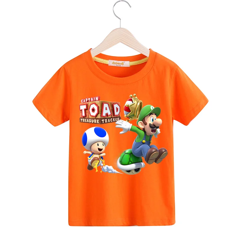 Child Summer Clothes T-shirts Kids Cartoon Mario Print Tshirts Boys Short Sleeve Casual Tee Top Girl Clothing T Shirts TX154 (9)