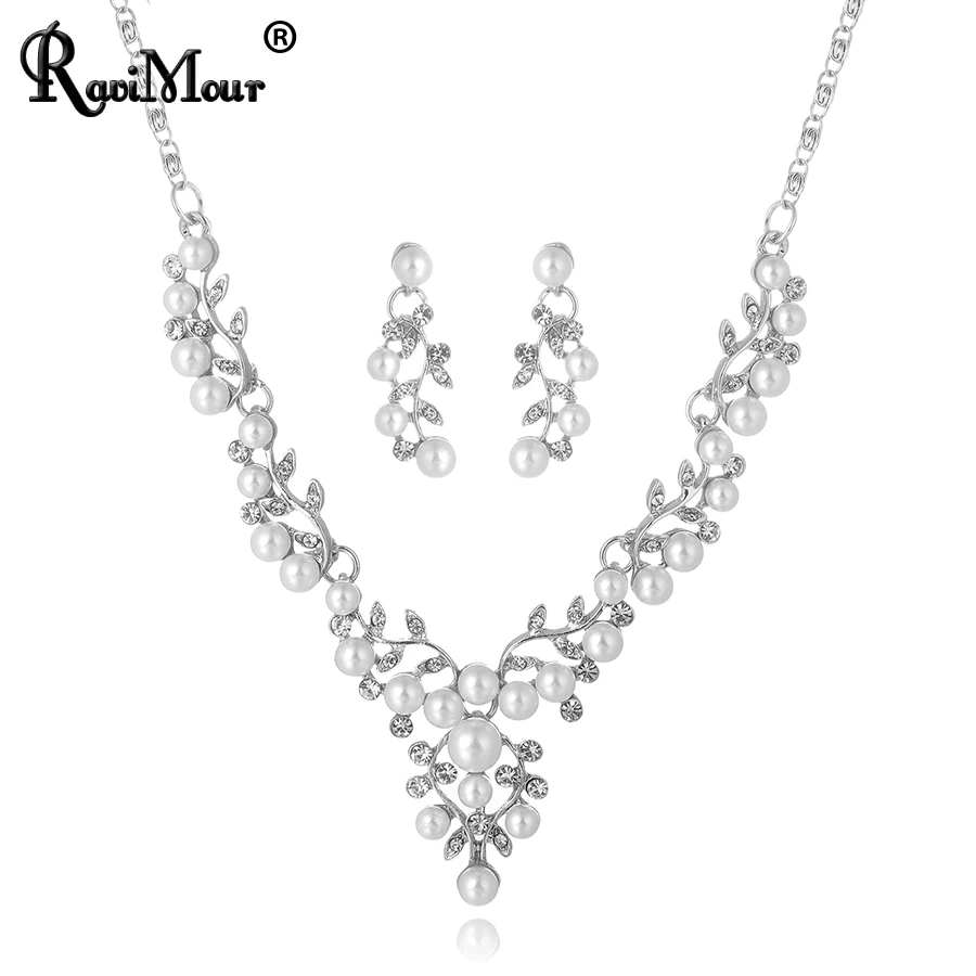 RAVIMOUR Wedding Simulated Pearl Jewelry Sets Fashion Leaf Choker Necklace Earring Set for Women Parure Bijoux Femme Accessories
RAVIMOUR Wedding Simulated Pearl Jewelry Sets Fashion Leaf Choker Necklace Earring Set for Women Parure Bijoux Femme Accessories