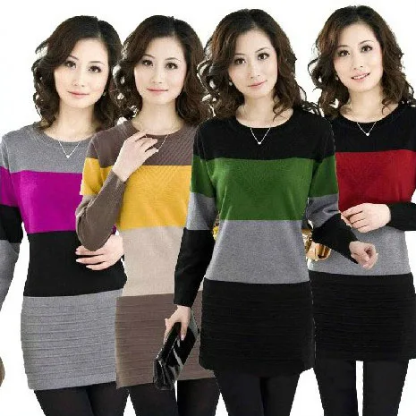 NIFULLAN Winter Women's Long Sleeve Casual Knitted Stripe Pattern Pullover Cashmere Sweater Dress Ladies Jumper Knitwear Tops
NIFULLAN Winter Women's Long Sleeve Casual Knitted Stripe Pattern Pullover Cashmere Sweater Dress Ladies Jumper Knitwear Tops