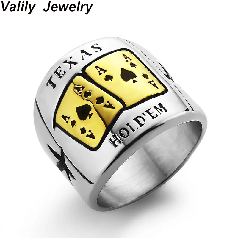 Valily Spades A Heart Shaped Poker Rings for Men Stainless Steel Texas Hold'em Design Personality Rings Silver Black Men Ring
Valily Spades A Heart Shaped Poker Rings for Men Stainless Steel Texas Hold'em Design Personality Rings Silver Black Men Ring