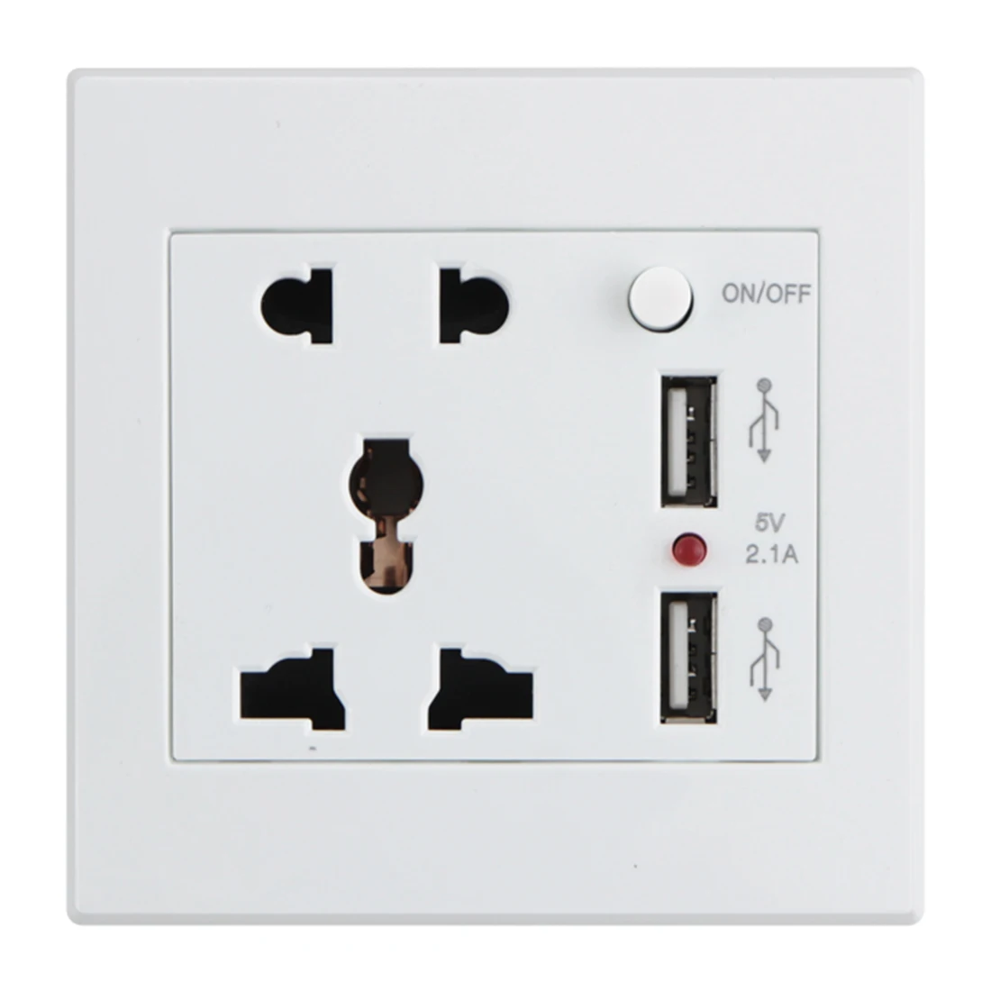 Multi-function Dual USB Five-hole Switch Control Wall Socket Charger AC DC Power Adapter Port Outlet Panel Receptacle
Multi-function Dual USB Five-hole Switch Control Wall Socket Charger AC DC Power Adapter Port Outlet Panel Receptacle