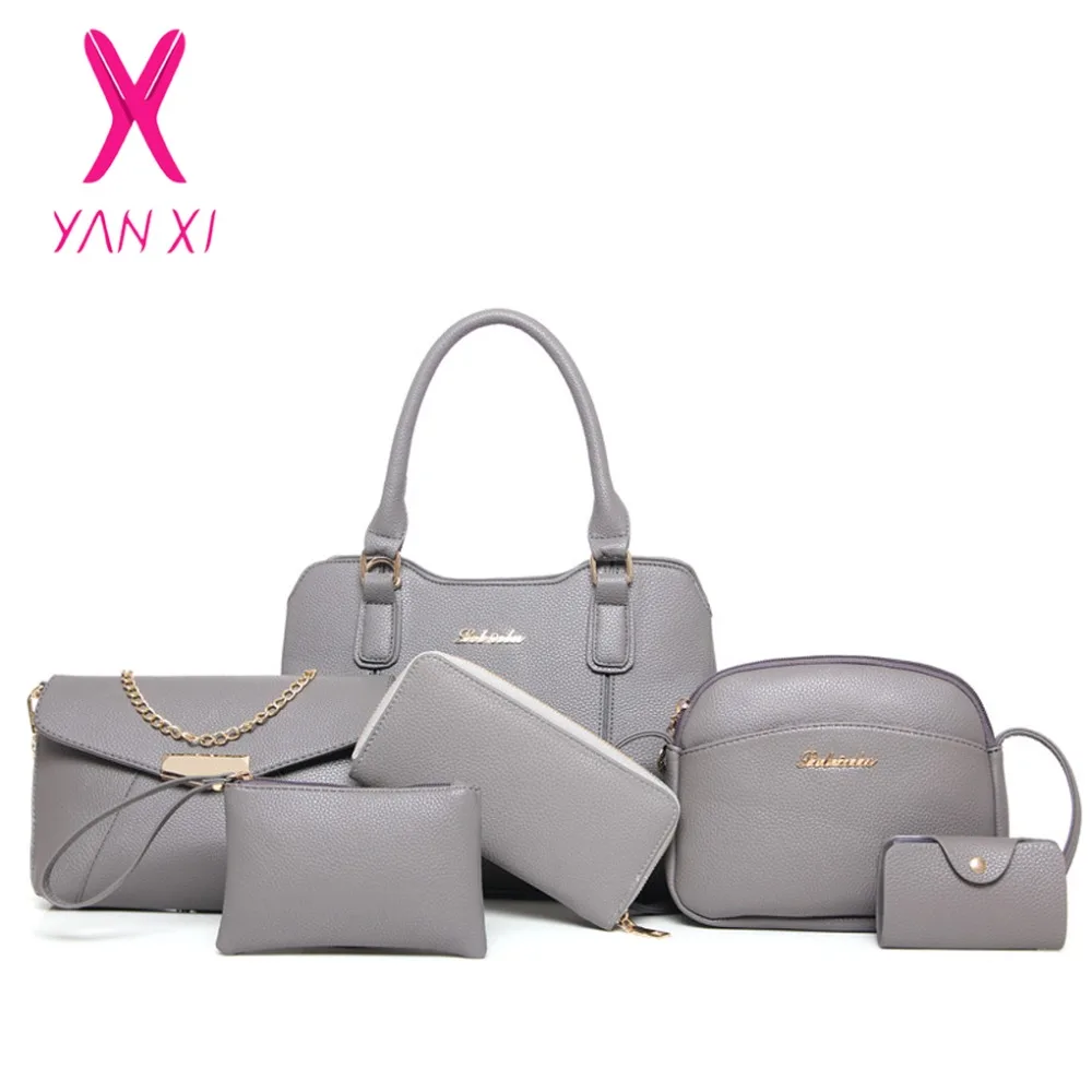 YANXI Hot Sale Fashion 6 In 1 Lady Tote Shoulder Day Clutches Designer Purse And Handbags Leather Women Quality PU Composite Bag
YANXI Hot Sale Fashion 6 In 1 Lady Tote Shoulder Day Clutches Designer Purse And Handbags Leather Women Quality PU Composite Bag