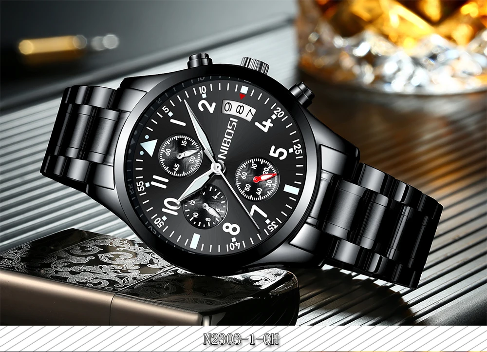 Relogio Masculino NIBOSI Mens Watches Top Brand Luxury Famous Brand Watch Men Waterproof Stainless Steel Sport Watch For Men (40)