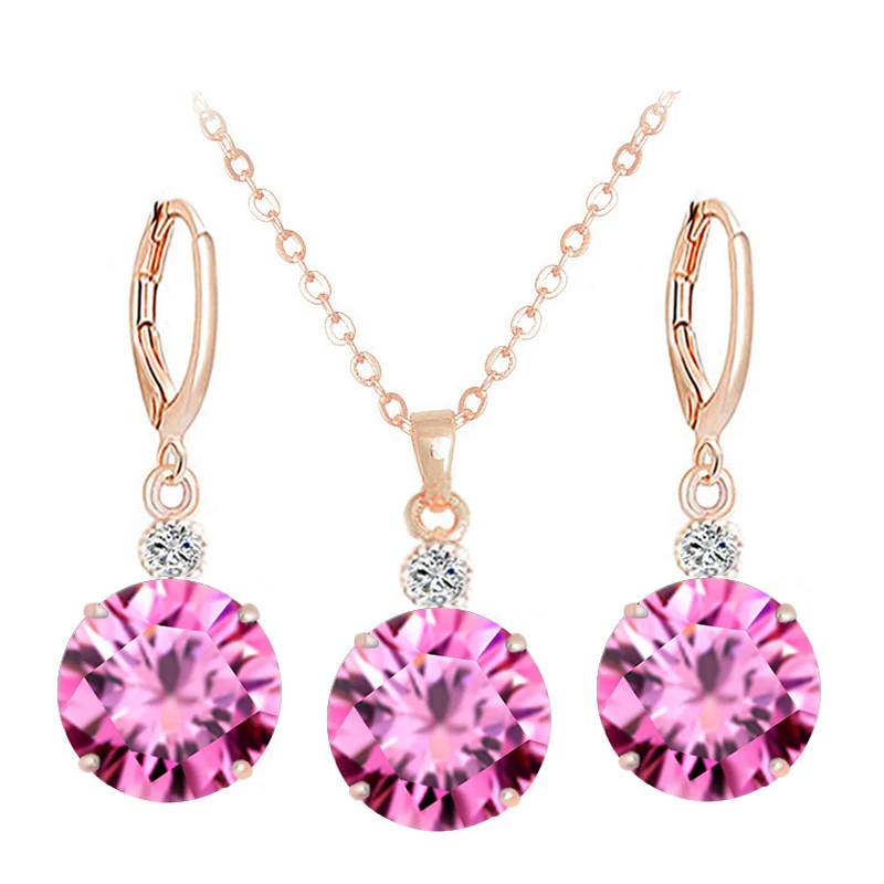 SHUANGR 2018 New Multicolor Crystal Bridal Jewelry Sets Rhinestone Round Pendant Necklace Drop Earrings Wedding Jewelry Sets 
SHUANGR 2018 New Multicolor Crystal Bridal Jewelry Sets Rhinestone Round Pendant Necklace Drop Earrings Wedding Jewelry Sets