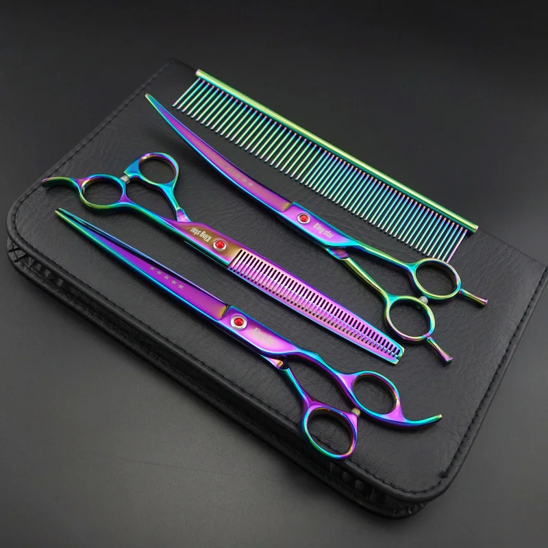 8.0in. Professional Pet Grooming Scissors set,Straight & Thinning & Curved scissors set with Comb,Dog grooming,D563
8.0in. Professional Pet Grooming Scissors set,Straight & Thinning & Curved scissors set with Comb,Dog grooming,D563