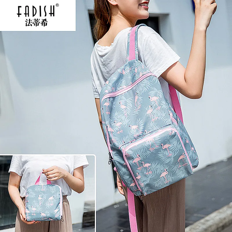 Холщовый Рюкзак FADISH складной с 3D-принтом фламинго для девочек-подростков | Багаж